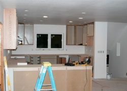 Kitchen Being Remodeled With Cabinets
